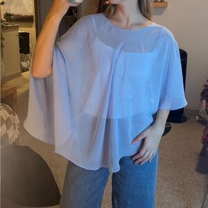 Elegant Sheer Blue Women's Top